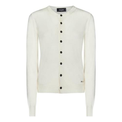 Ivoorwit Slim Fit Vest Gebreide Kleding Dsquared2 , White , Dames