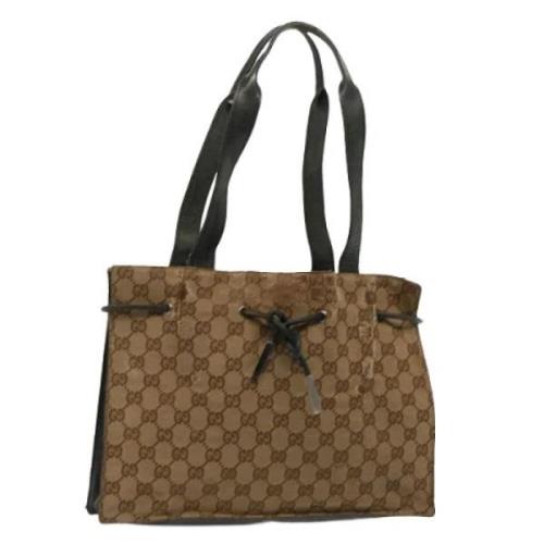 Pre-owned Canvas handbags Gucci Vintage , Beige , Dames