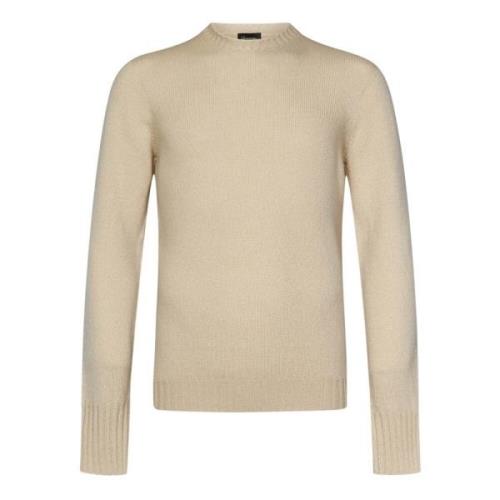 Beige Crew Neck Cashmere Sweater Drumohr , Beige , Heren