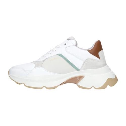 Witte Leren Lage Sneakers Nubikk , White , Dames