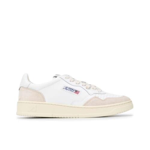 Witte Leren Lage Sneakers Autry , White , Heren