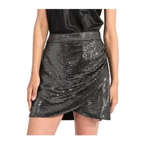 Pailletten Stretch Rok - Zilver Molly Bracken , Black , Dames