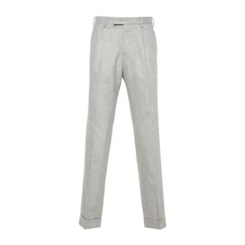 Grijze Wollen Blend Broek met Plooien PT Torino , Gray , Heren