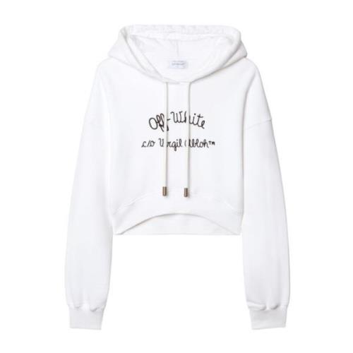 Geborduurd Logo Hoodie Off White , White , Dames