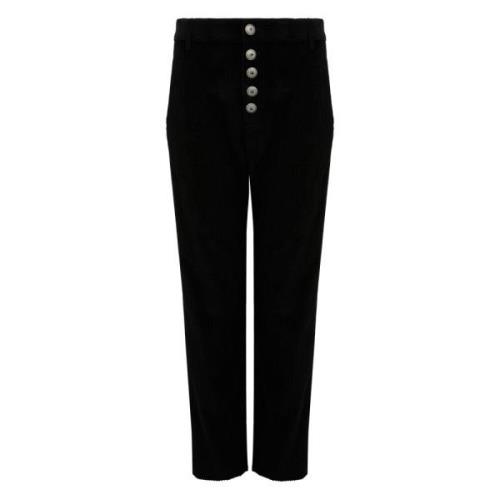 Stijlvolle Cropped Broeken voor Vrouwen Dondup , Black , Dames