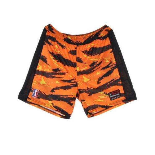 Tiger Camo Basketball Shorts Orange Propaganda , Orange , Heren