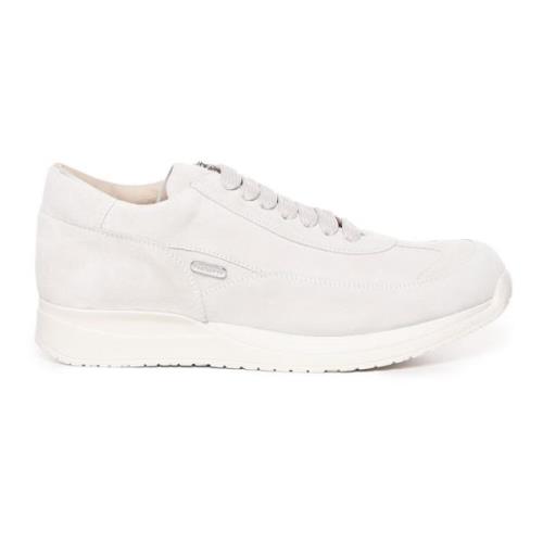 Witte Suède Sneakers met Rubberen Zool Paciotti , White , Heren