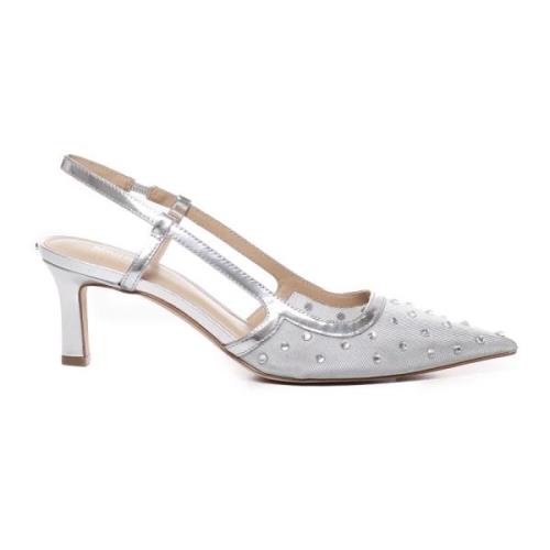 Zilveren Hoge Hak Slingback met Luminous Stenen Michael Kors , Gray , ...