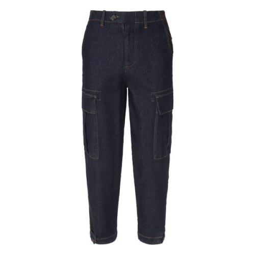 Cargo Pocket Blauwe Broek Pinko , Blue , Dames