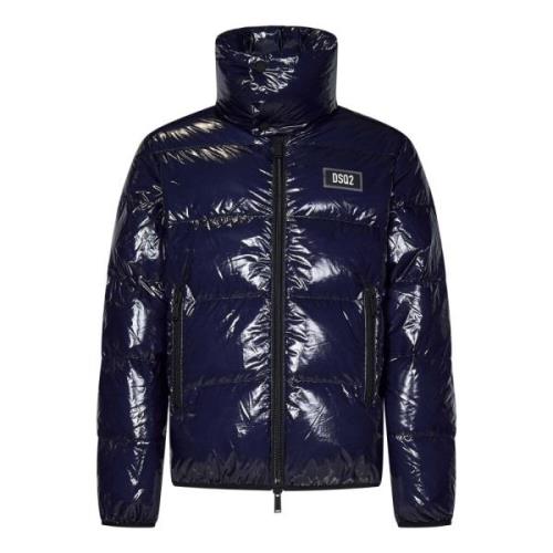 Blauwe Gewatteerde Donsjas Aw24 Dsquared2 , Blue , Heren