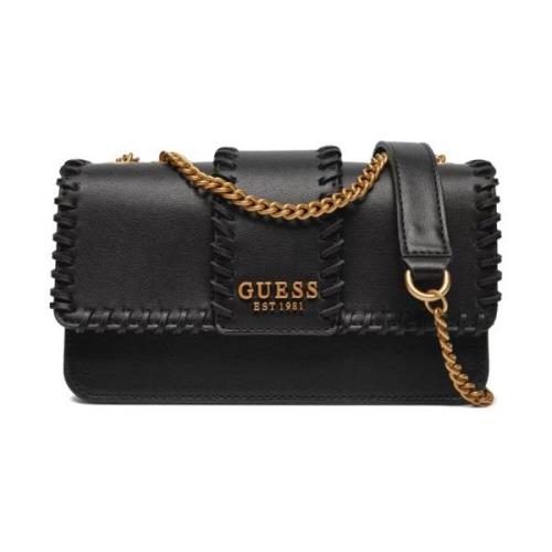 Stijlvolle Schoudertas met Metalen Ketting Guess , Black , Dames