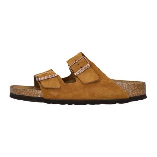 Zomer Suede Slippers Arizona Sue Birkenstock , Brown , Dames