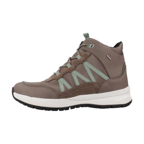 Stijlvolle Lace-up Laarzen voor Mannen Geox , Brown , Dames