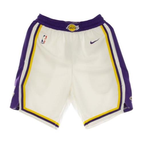 NBA Swingman Basketball Shorts Los Angeles Lakers Nike , White , Heren