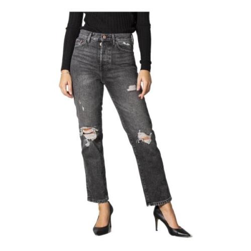 Zwarte Versleten Jeans Only , Black , Dames