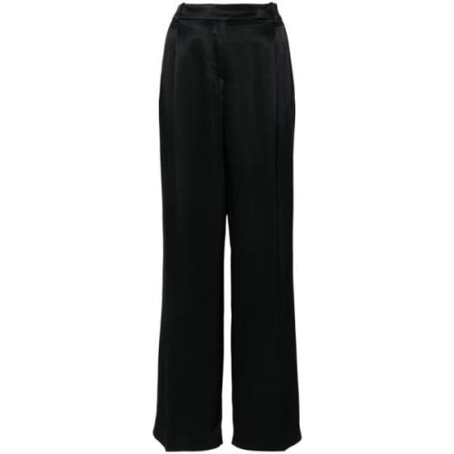 Zwarte Wijde Broek met Plooien Pinko , Black , Dames