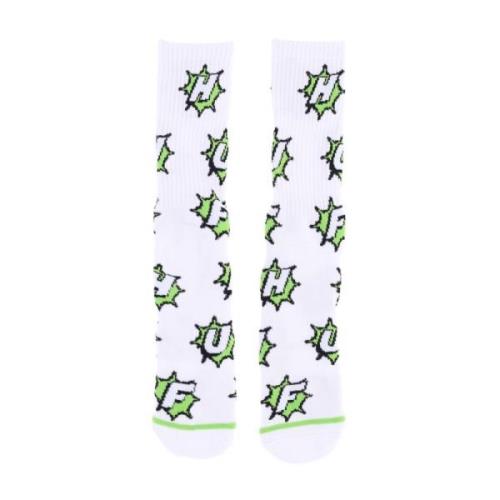 Sokken met All Over Print HUF , White , Unisex