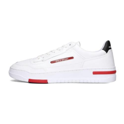 Heren Lage Leren Sneakers Ralph Lauren , White , Heren