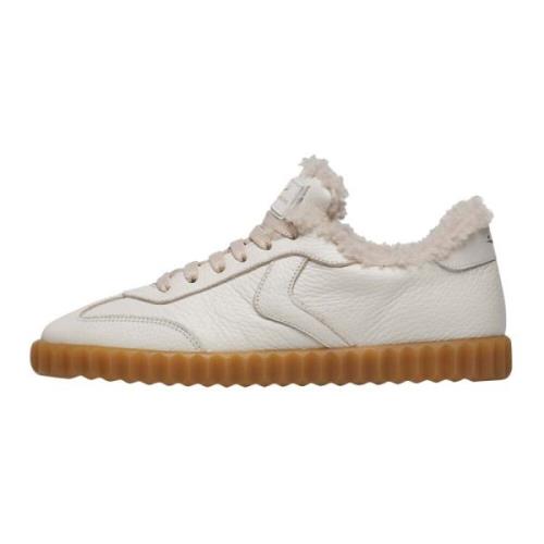 Leather sneakers Ines FUR Voile Blanche , White , Dames