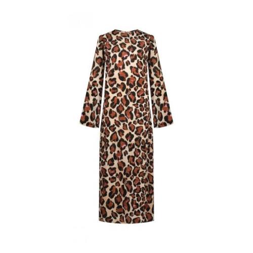 Luipaardprint Midi Jurk Fabienne Chapot , Brown , Dames