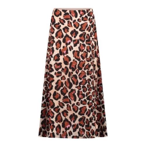 Leopard Print Maxi Skirt Fabienne Chapot , Brown , Dames