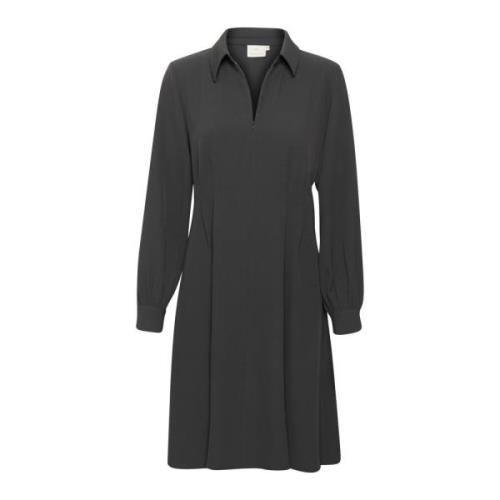 Vrouwelijke Jurk met Pofmouwen Kaffe , Black , Dames