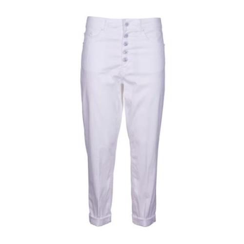 Jeans met Pant Koons Gioiello Detail Dondup , White , Dames