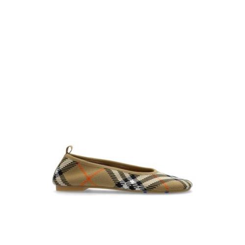 Ballet Flats Knit Burberry , Beige , Dames