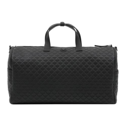 Logo Monogram Duffle Tas Emporio Armani , Black , Heren