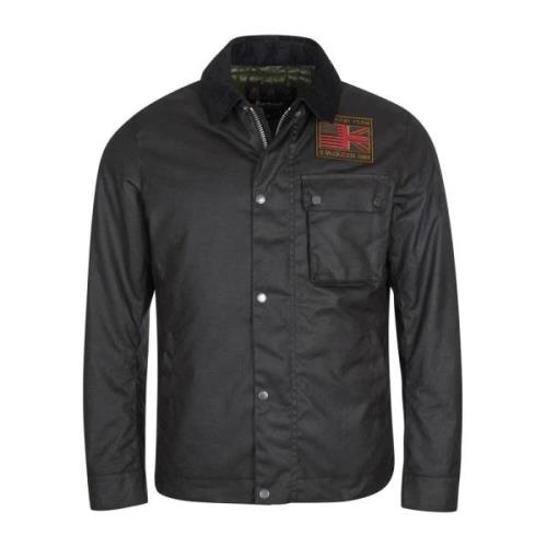 Steve McQueen Workers Wax Jack Barbour , Black , Heren