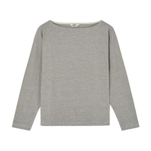 Gestreept Langarmshirt Zwart Sneeuw Wit Mads Nørgaard , Gray , Dames