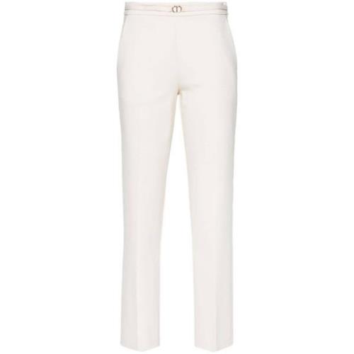 Witte Slim Fit Broek Twinset , White , Dames