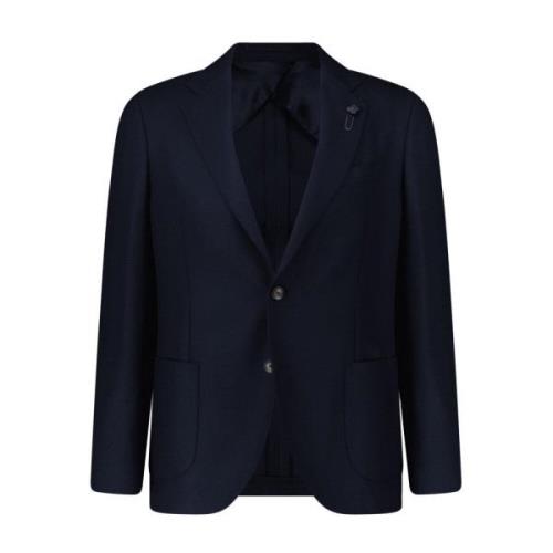 Wollen blazer met gestructureerde afwerking Lardini , Blue , Heren