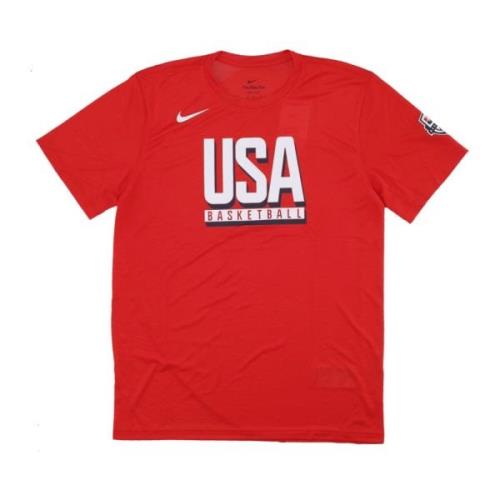 USA Basketball Tee Shirt Nike , Red , Heren