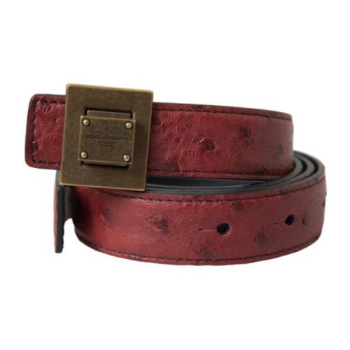 Metalen Gesp Leren Riem Dolce & Gabbana , Brown , Dames