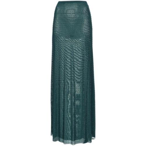 Groene Gelaagde A-Lijn Maxi Rok Pinko , Blue , Dames