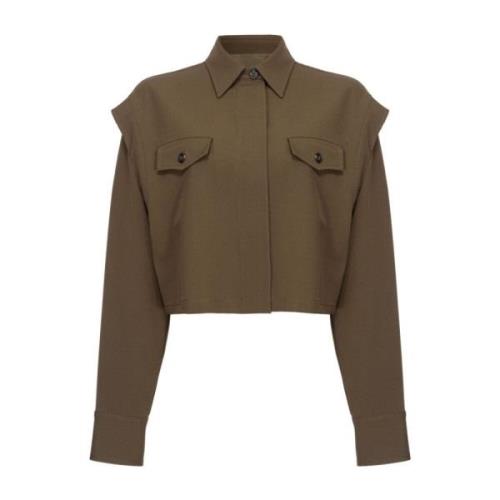 Bruine Stretch Klassieke Kraag Shirt Pinko , Brown , Dames