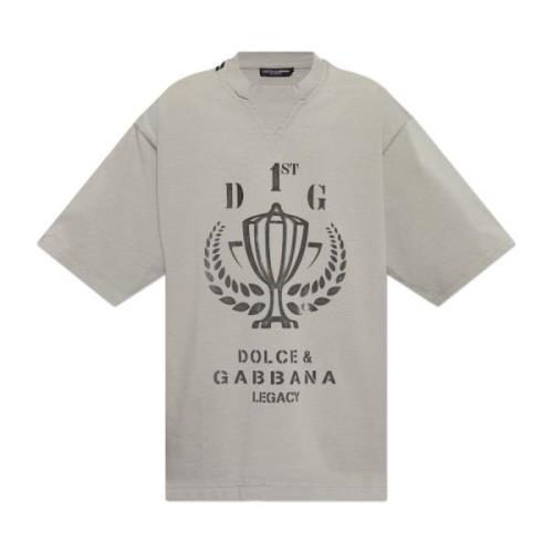 T-shirt met print Dolce & Gabbana , Gray , Heren