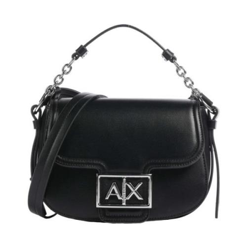 Elegante Schoudertas met Magneetsluiting Armani Exchange , Black , Dam...