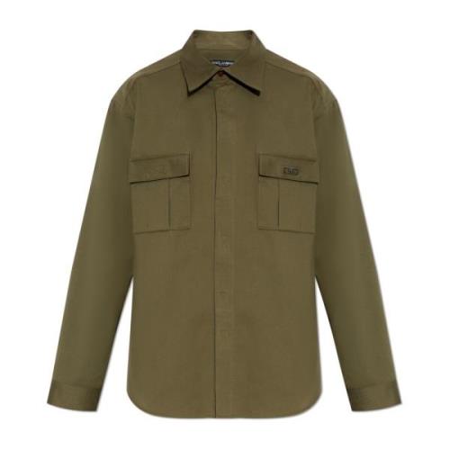 Shirt met logo Dolce & Gabbana , Green , Heren