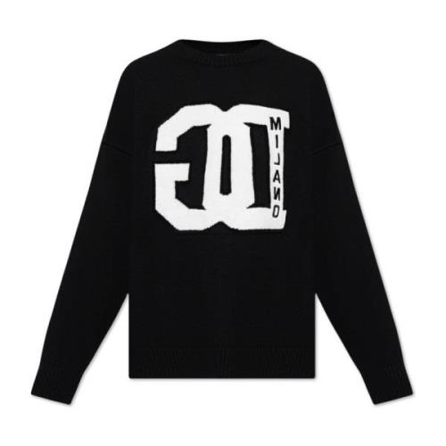 Trui met geborduurd logo Dolce & Gabbana , Black , Heren