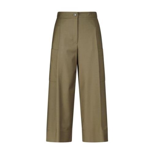 Wijde Stoffen Broek Marc Cain , Green , Dames