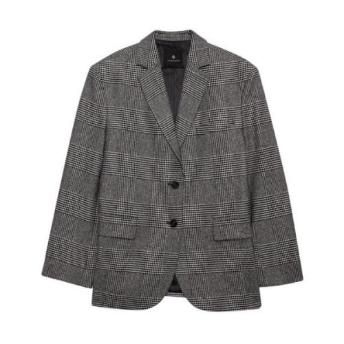 Elegant Glen-Check Blazer Anine Bing , Black , Dames