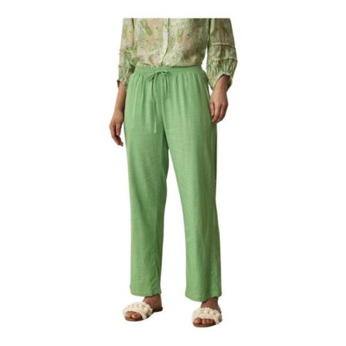 Groene Eve Broek Casual Stijl IN Front , Green , Dames