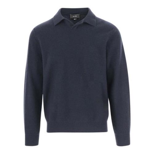 Kasjmier Pullover Polo Kraag Navy Vince , Blue , Heren