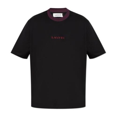 T-shirt met logo Lanvin , Black , Heren