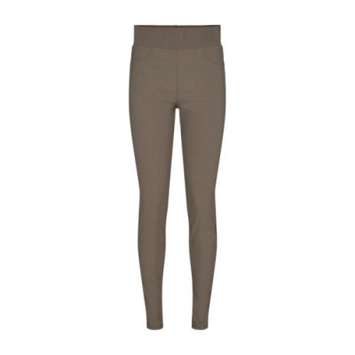 Hoge Taille Skinny Powerstretch Broek Freequent , Brown , Dames