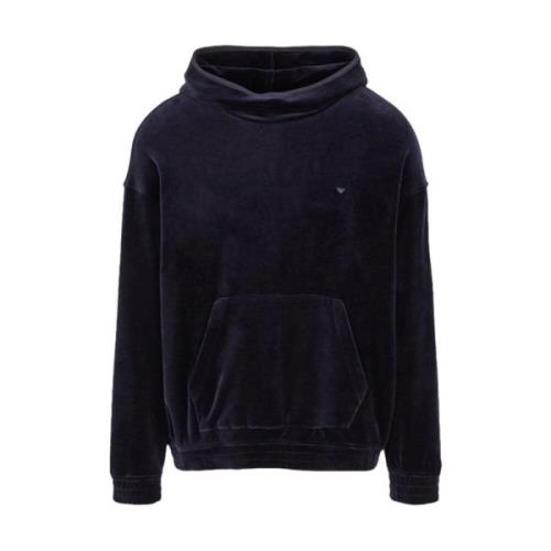 Logo Hoodie voor Casual Garderobe Emporio Armani , Blue , Heren