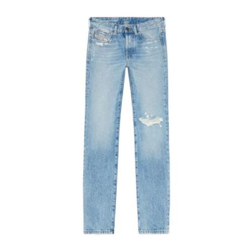 Lichtblauwe Ripped Denim Jeans Diesel , Blue , Dames