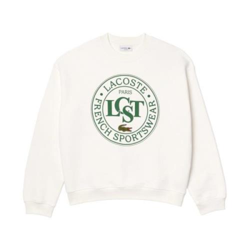 Biologisch Katoenen Sweatshirt met Krokodillenlogo Lacoste , White , H...